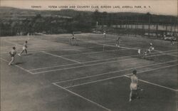 Tennis Totem Lodge and Country Club, Burden Lake, Averill Park, NY Postcard