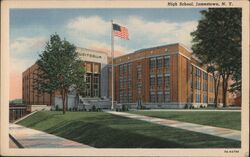 Jamestown High School Auditorium, Jamestown NY Linen Postcard New York Postcard Postcard