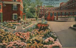 Flower Garden, Rear of Governor Clinton Hotel, Kingston, NY Postcard