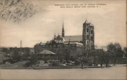 Barringer High School And St. Patrick Cathedral, Branch Brook Park Postcard