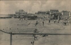 Ocean City, NJ Beach and Boardwalk Hurricane Damage 1944 Postcard