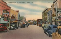 Main Street, Liberty, NY Looking South New York Postcard Postcard Postcard