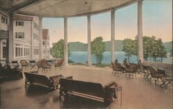 The Sagamore Front Porch Center Section, Bolton Landing New York Postcard Postcard Postcard