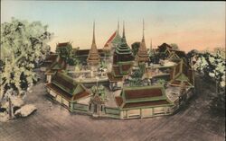 Wat Po, Buddhist Temple Diorama, 1939 NY World's Fair Bangkok, Thailand Postcard Postcard Postcard