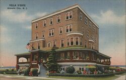 Villa D'Este, Chelsea Avenue & Beach, Atlantic City, NJ New Jersey Postcard Postcard Postcard