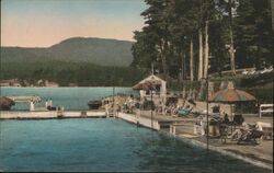 The Sagamore Bathing Beach and Pool, Bolton Landing Postcard