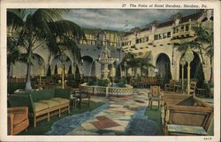 Hotel Hershey Patio, Fountain, Spanish Style Pennsylvania Postcard Postcard Postcard