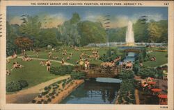 Hershey Park Sunken Garden and Electric Fountain Pennsylvania Postcard Postcard Postcard