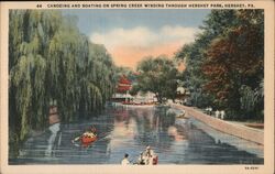 Canoeing and Boating on Spring Creek, Hershey Park Pennsylvania Postcard Postcard Postcard