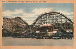 Geauga Lake Big Dipper Roller Coaster Postcard