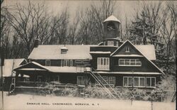 Emmaus Hall, Casowasco, Moravia, NY, Winter Scene Postcard