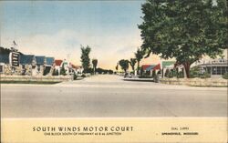 South Winds Motor Court, Springfield, Missouri Postcard