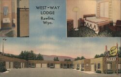 West-Way Lodge, Rawlins, Wyoming Postcard