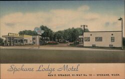 Spokane Lodge Motel on Highway 10, Spokane WA Postcard