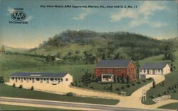 City View Motel, Marion VA, Linen Postcard Postcard