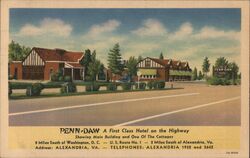 Penn-Daw Hotel, Alexandria, VA Virginia Postcard Postcard Postcard