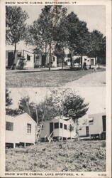 Snow White Cabins, Brattleboro VT & Lake Spofford NH Postcard