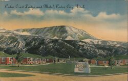 Cedar Crest Lodge and Motel, Cedar City, Utah Postcard