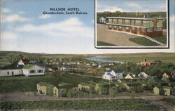 Hillside Motel, Chamberlain, South Dakota Postcard