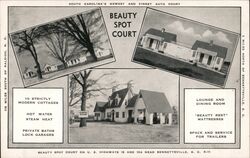 Beauty Spot Court, Bennettsville, SC - Cottages, Lounge, Dining Room Postcard