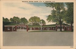 1953 Triangle Motor Court, US 17, Edenton NC Postcard