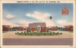 Circle Court Motel on US 301 and US 70, Smithfield, NC Postcard