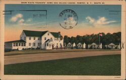 Snow White Tourists Home & Deluxe Cabins, Pompey NY Postcard