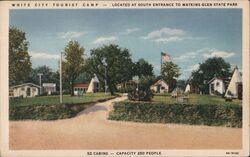 White City Tourist Camp, Watkins Glen State Park, NY - 52 Cabins Postcard