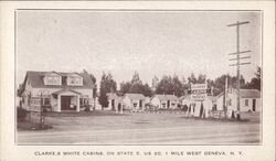 Clark's White Cabins, US 20, Geneva, NY Postcard