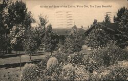 Garden and Cabins, White Owl, The Camp Beautiful Laconia, NH Postcard Postcard Postcard