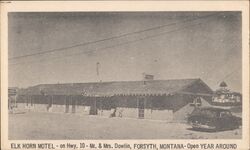 Elk Horn Motel on Hwy. 10, Forsyth, MT Postcard