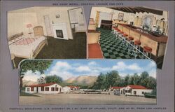 Red Chief Motel, Cocktail Lounge and Cafe, Upland CA Postcard