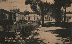 Doak's Motor Court, Route 30, Joliet, IL Postcard