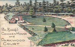 Mrs. Kennedy's Chicken House and Parkwood Court, Statesboro GA Postcard