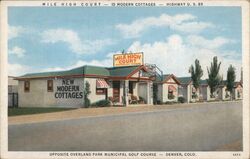 Mile High Court Cottages, Denver, CO - Highway 85 Colorado Postcard Postcard Postcard