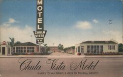 Chula Vista Motel, Chula Vista CA - Tallest Sign on US 101 Postcard