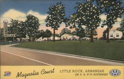 Magnolia Court, Little Rock, Arkansas Postcard