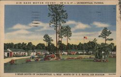 Air Base Motor Court, Jacksonville, Florida Postcard