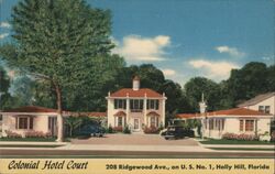 Colonial Hotel Court, Holly Hill, Florida Postcard