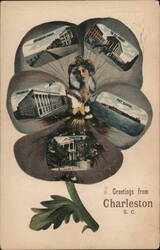 Greetings from Charleston, South Carolina - Pansy Multi-View Postcard Postcard Postcard