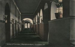 Wentworth Hotel Corridor, Pasadena CA Postcard