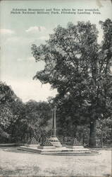 Johnston Monument & Tree, Shiloh National Military Park, Pittsburg Landing Postcard