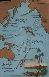 Location of Hawaiian Islands Map Maps Postcard Postcard Postcard