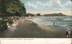 Waikiki Beach near Honolulu, Hawaii Postcard Postcard Postcard