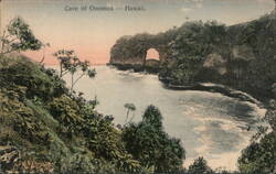 Cave of Onomea, Scenic Coastal View, Hawaii Postcard