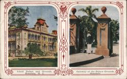 Iolani Palace and Gateway, Honolulu, Hawaii Postcard Postcard Postcard