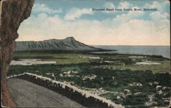 Diamond Head from Punch Bowl, Honolulu Postcard