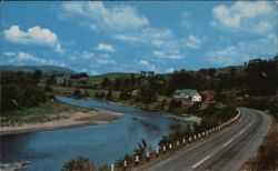 Scenic River View with Road and Houses, Chautauqua Lake Region, NY New York Postcard Postcard Postcard