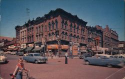 Jamestown NY Third & Main Street Intersection - Chrome Postcard Postcard