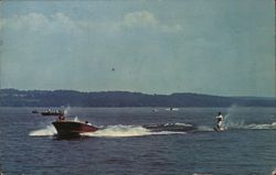 Water Skiing on Lake Chautauqua, New York Postcard